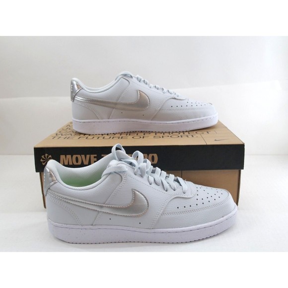 Nike Court Vision‎ Low Women\'s Shoes Pure Platinum Silver DH3158-002 W10/M8.5 main image 4